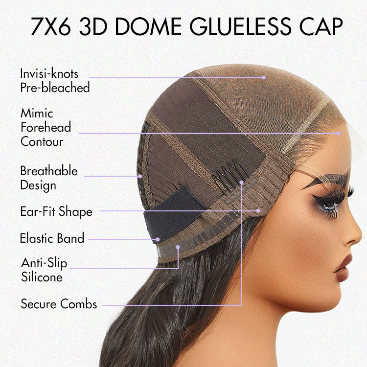 Luvme Hair PartingMax Glueless Wig Ombre Copper Brown Water Wave 7x6 Closure HD Lace Wig - US Only - Image 13