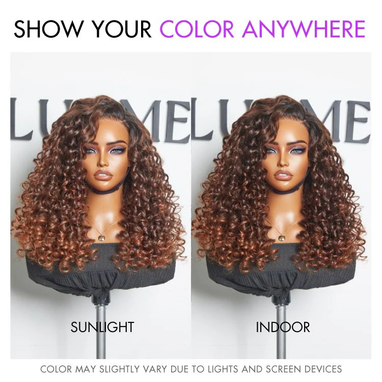 Luvme Hair PartingMax Glueless Wig Ombre Copper Brown Water Wave 7x6 Closure HD Lace Wig - US Only - Image 8