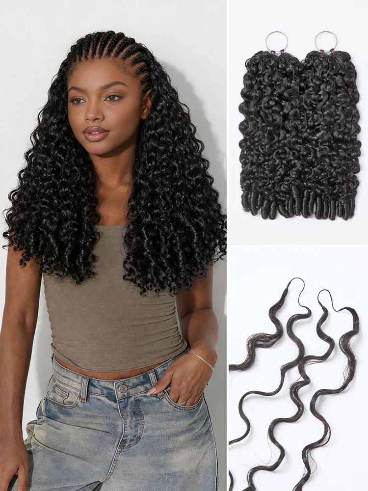 Luvme Hair-Readitress™ Pre-Separated Feather Crochet Human Hair for Miracle Knots Boho Braids | Deep Wave, Kinky Straight, and Burmese Curly Protective Style (Free Gifts Included) - US Only - Image 10