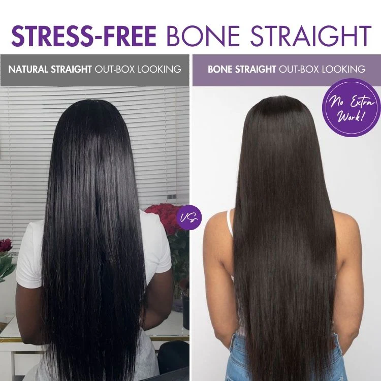 PreMax Wigs | 180% Density Bone Straight Glueless 5x5 Closure HD Lace Lace Wig Pre-cut & Plucked & Bleached - Image 3