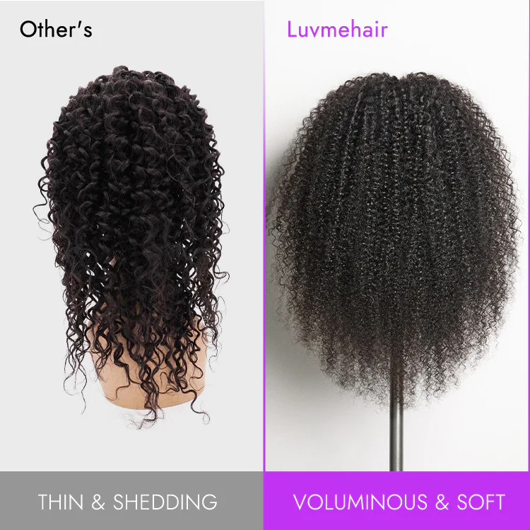 LUVME REMOVABLE SEW-IN™ Wig 180% Density  Kinky Curly / Yaki Straight Glueless V Part Flexi-Fit Drawstring Wig - Image 10