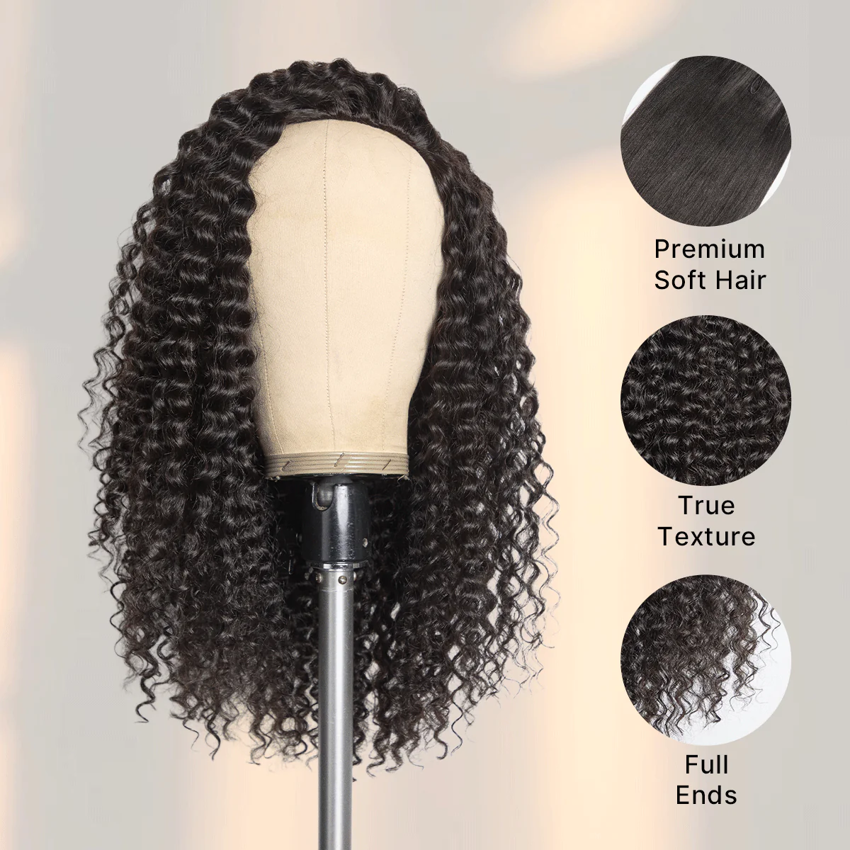 Luvme Too Easy Texture Half Wig 180% Density Fluffy Curly Glueless Flexi-Fit Drawstring Water Wave Wig - Image 3