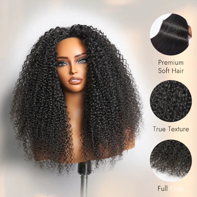 Luvme Too Easy Textureâ„¢ 3-In-1 Half Wig 180% Density Kinky Curly / Yaki Straight Glueless Flexi-Fit Drawstring Wig - Image 13