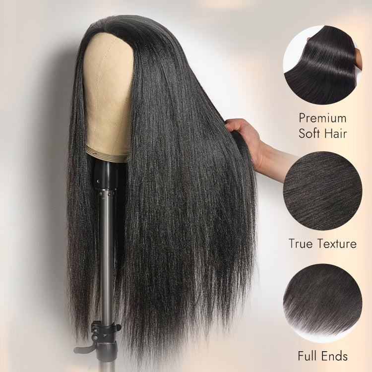 Luvme Too Easy Textureâ„¢ 3-In-1 Half Wig 180% Density Kinky Curly / Yaki Straight Glueless Flexi-Fit Drawstring Wig - Image 14