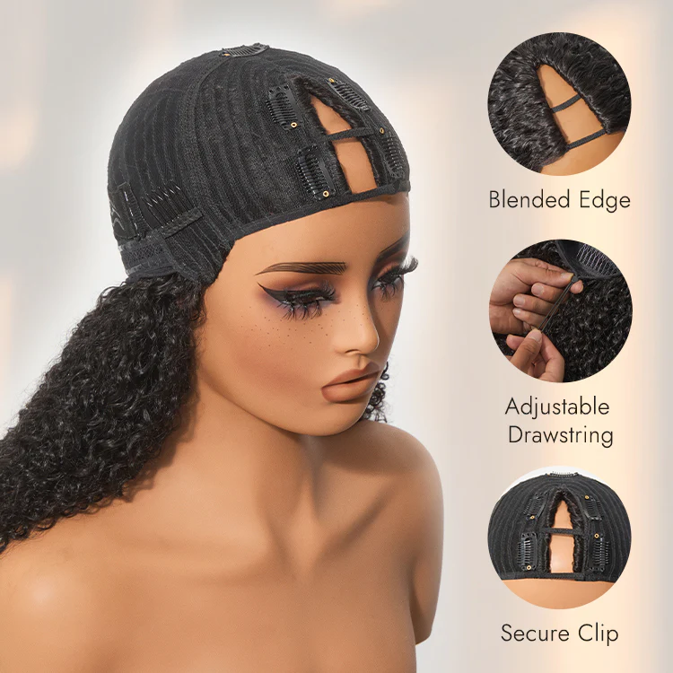 Luvme Too Easy Texture™ Wig 180% Density  Kinky Curly / Yaki Straight Glueless V Part Flexi-Fit Drawstring Wig - Image 11