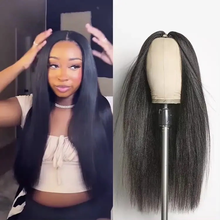 Luvme Too Easy Texture™ Wig 180% Density  Kinky Curly / Yaki Straight Glueless V Part Flexi-Fit Drawstring Wig - Image 8