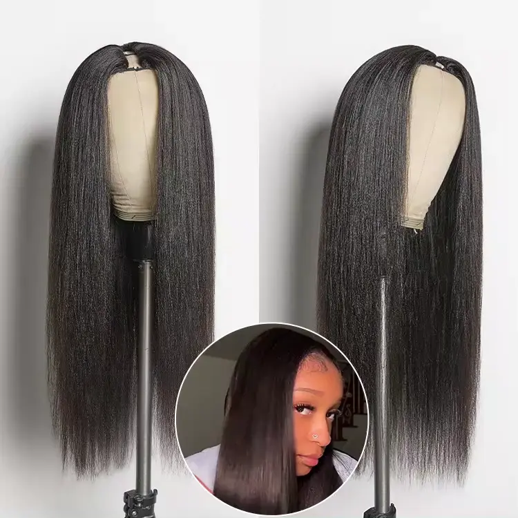 Luvme Too Easy Texture™ Wig 180% Density  Kinky Curly / Yaki Straight Glueless V Part Flexi-Fit Drawstring Wig - Image 9