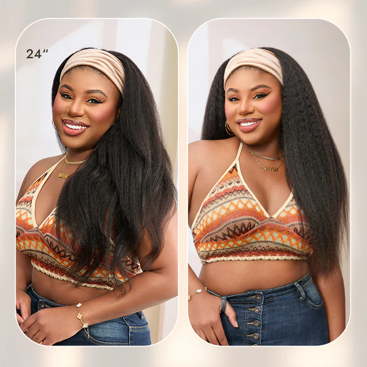 Luvme Too Easy Texture™ Wig 180% Density Kinky Straight Flexi-Fit Drawstring Glueless Headband Wig (Get Free Trendy Headbands) - Image 10