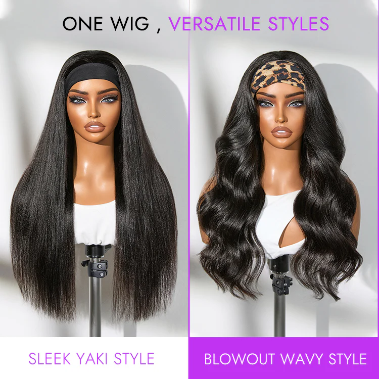 Luvme Too Easy Texture™ Wig 180% Density Kinky Straight Flexi-Fit Drawstring Glueless Headband Wig (Get Free Trendy Headbands) - Image 13
