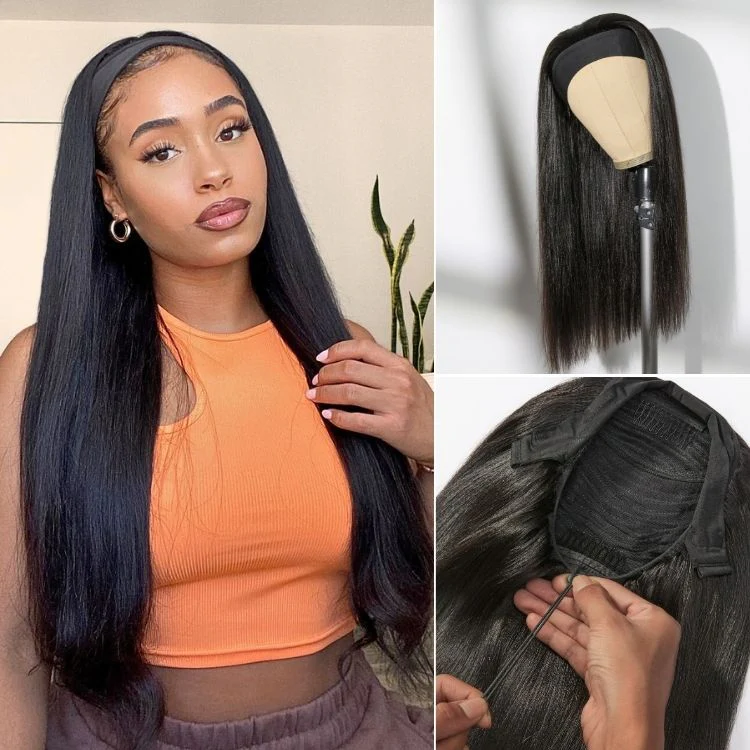Luvme Too Easy Texture™ Wig 180% Density Kinky Straight Flexi-Fit Drawstring Glueless Headband Wig (Get Free Trendy Headbands) - Image 9