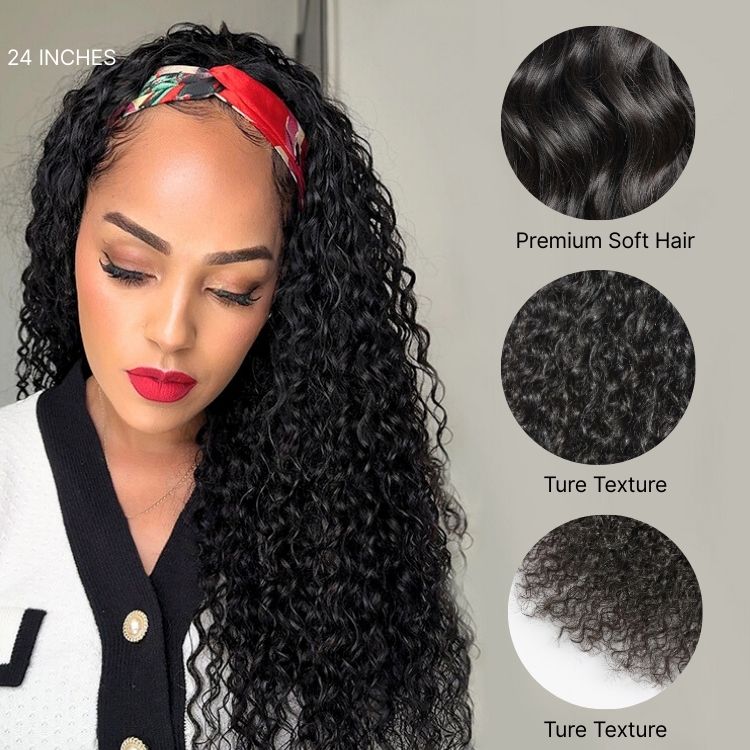 Luvme Too Easy Texture™ Wig 180% Density Water Wave Glueless Headband Wig Flexi-Fit Drawstring (Get Free Trendy Headbands) - Image 3