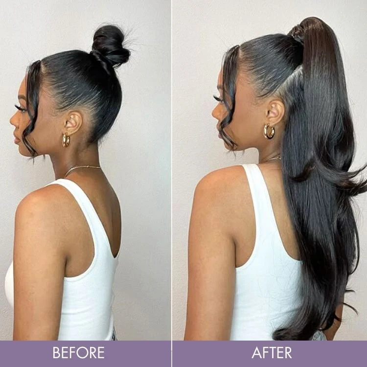 Luvme Too Easy Texture™ Wig 180% Density Yaki Straight Glueless Flexi-Fit Drawstring 3-In-1 Half Wig Human Hair - Image 11