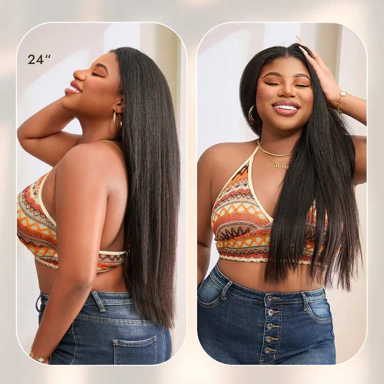 Luvme Too Easy Texture™ Wig 180% Density Yaki Straight Glueless Flexi-Fit Drawstring 3-In-1 Half Wig Human Hair - Image 12
