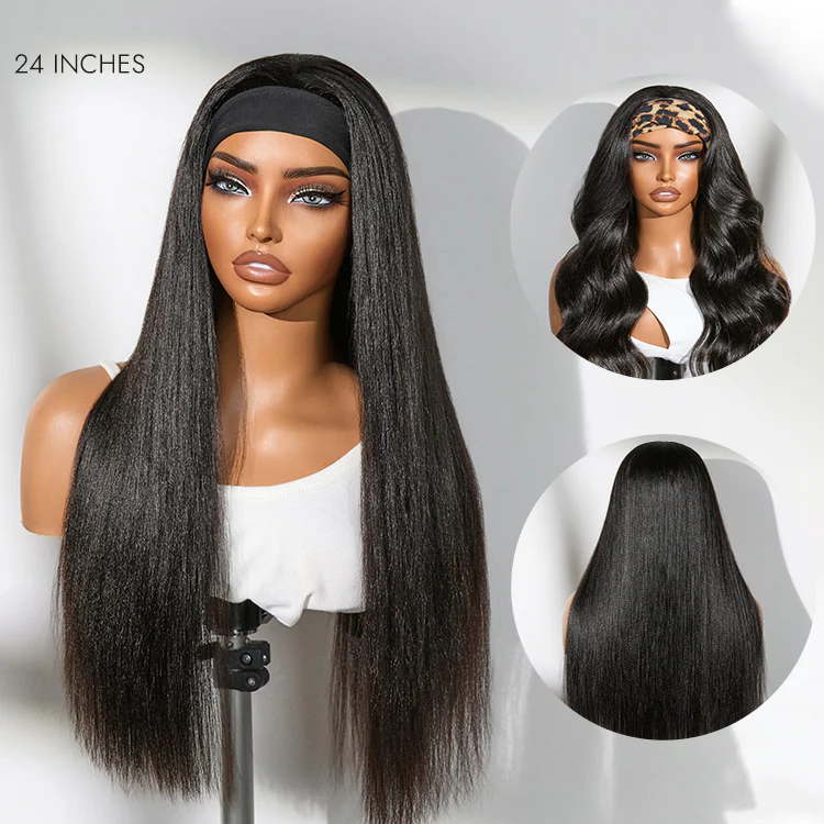 Luvme Too Easy Texture™ Wig 180% Density Yaki Straight Glueless Headband Wig Flexi-Fit Drawstring (Get Free Trendy Headbands) - Image 8