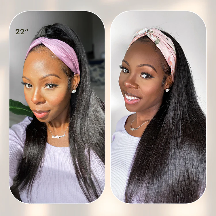 Luvme Too Easy Texture™ Wig 180% Density Yaki Straight Glueless Headband Wig Flexi-Fit Drawstring (Get Free Trendy Headbands) - Image 9