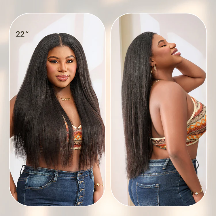 Luvme Too Easy Texture™ 180% Density Yaki Straight Glueless V Part Flexi-Fit Drawstring Wig Beginner Friendly - Image 9
