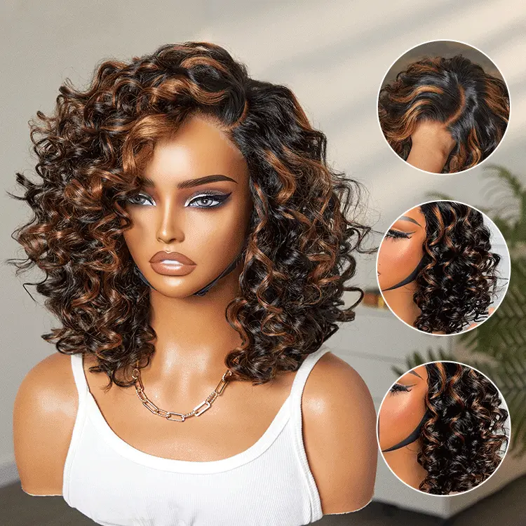Luvme Hair Mature Bouncy Curl Left C Part Glueless Minimalist HD Lace Wig Pre-Cut Lace - Image 13