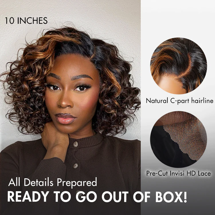 Luvme Hair Mature Bouncy Curl Left C Part Glueless Minimalist HD Lace Wig Pre-Cut Lace - Image 16