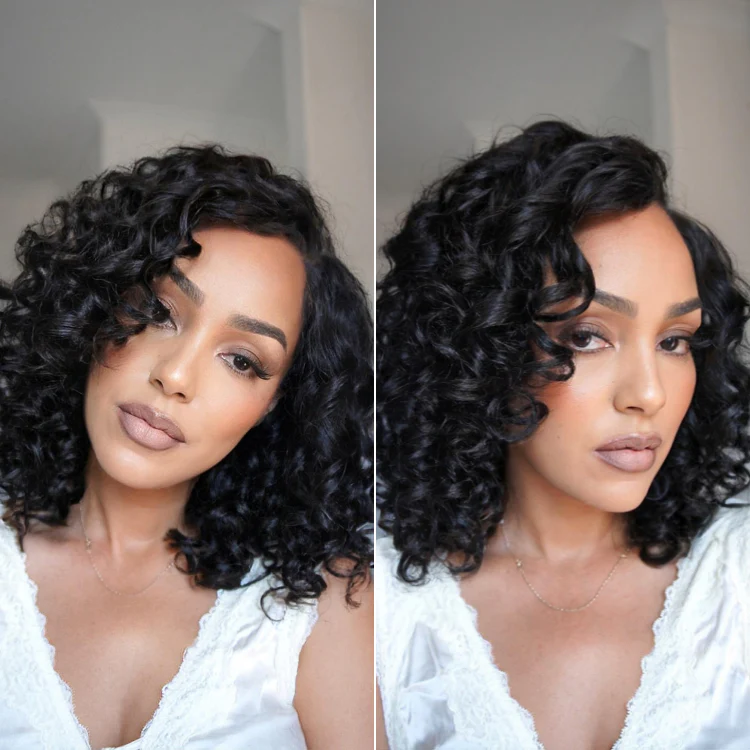 Luvme Hair Mature Bouncy Curl Left C Part Glueless Minimalist HD Lace Wig Pre-Cut Lace - Image 6