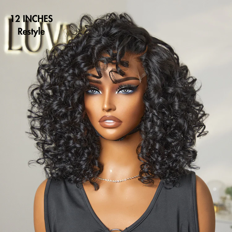 Luvme Hair Mature Bouncy Curl Left C Part Glueless Minimalist HD Lace Wig Pre-Cut Lace - Image 8
