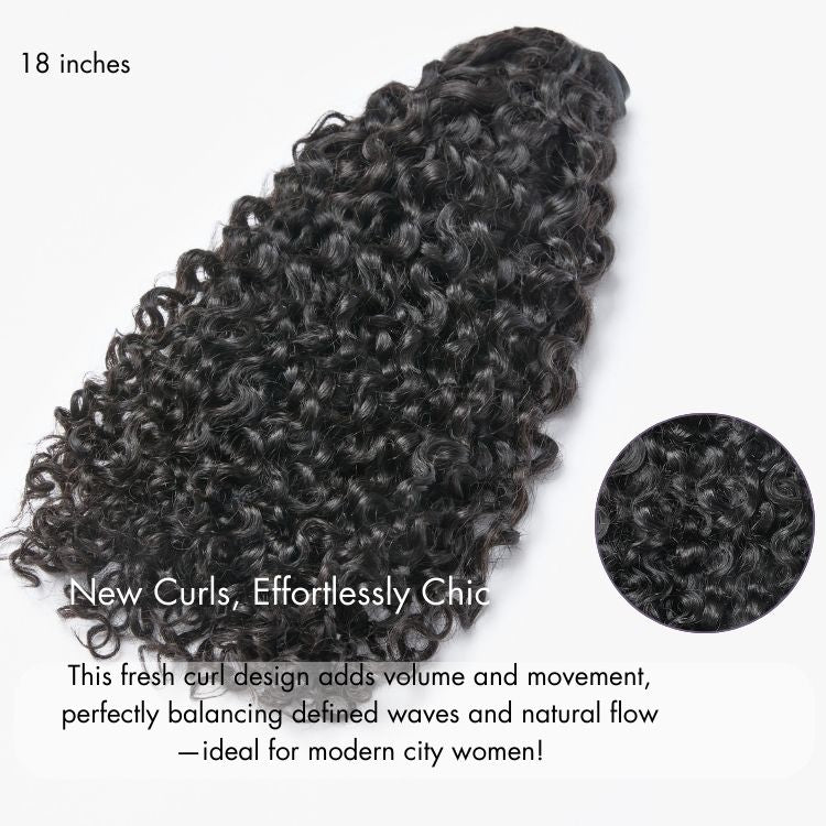 Messy Burmese Curly Seamless Clip in Extensions Real Human Hair Pieces 135g 9pcs / 7pcs with Free Gift - Image 4