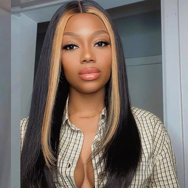 Mix Color Highlight Middle Part Lace Closure Wig - US Only - Image 2