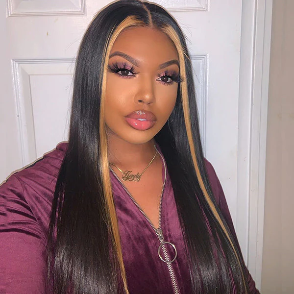 Mix Color Highlight Middle Part Lace Closure Wig - US Only - Image 4