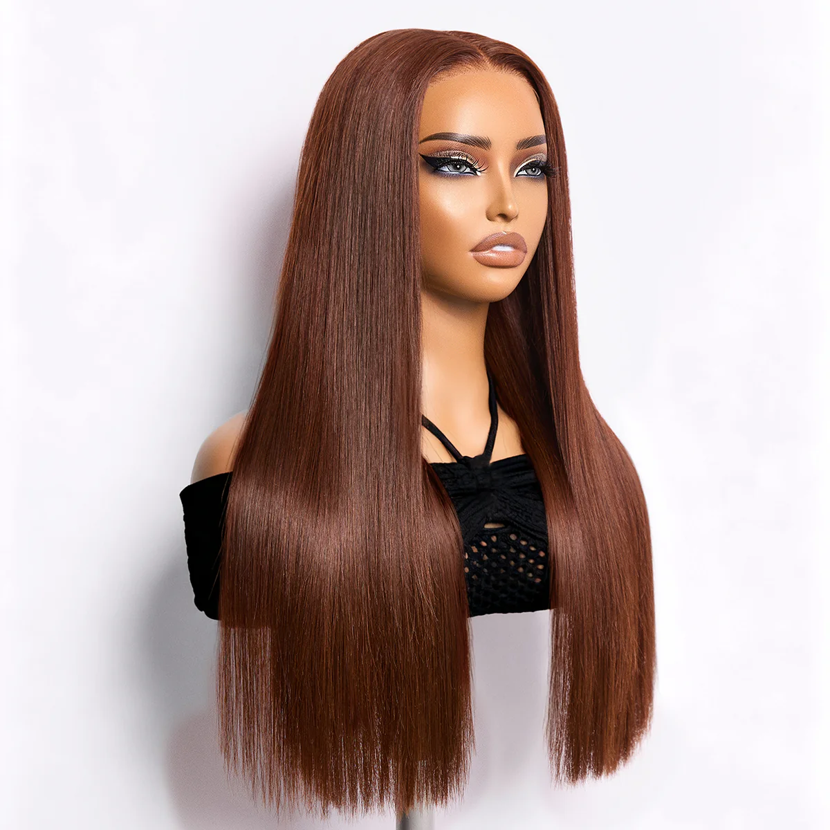Eliana | RawMagic - Chocolate Brown Silky Straight 5x5 Closure HD Lace Glueless Wig 100% Human Hair - Image 2