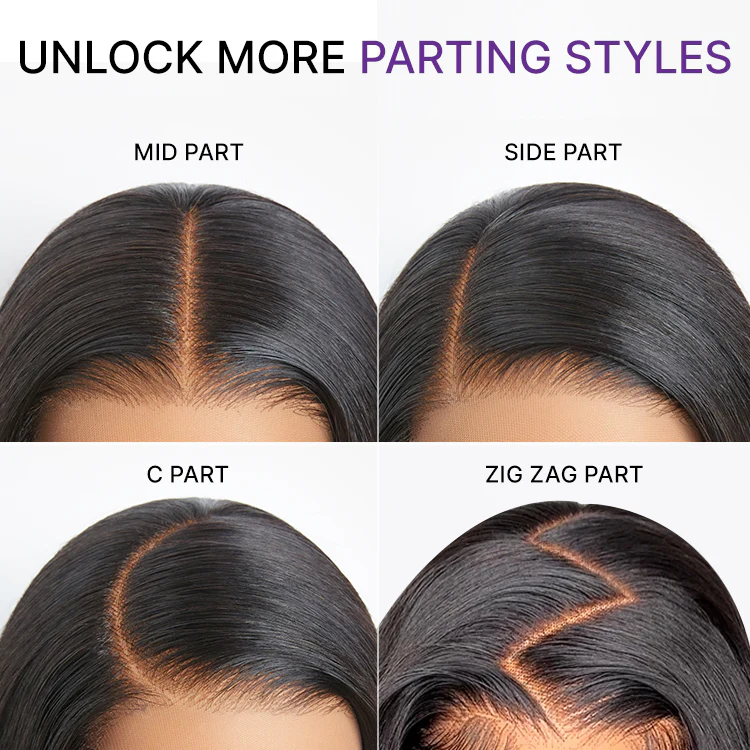 MyOwn-Fit™ PartingMax Glueless Personalized Comfort Wig 250% Density Bone Straight with Baby Hair 7x6 Closure HD Lace Wig Pre Cut & Plucked & Bleached Ready to Go - Image 15
