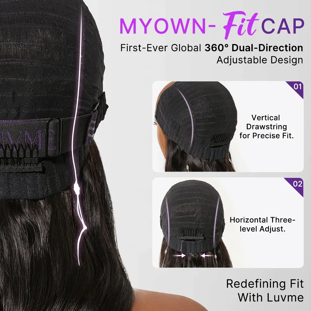 MyOwn-Fit™ PartingMax Glueless Wig 180% Density Light Yaki Body Wave 7x6 Closure HD Lace Wig Flexi-Fit Invisi Drawstring Cap & Pre-Cut Lace - Image 3