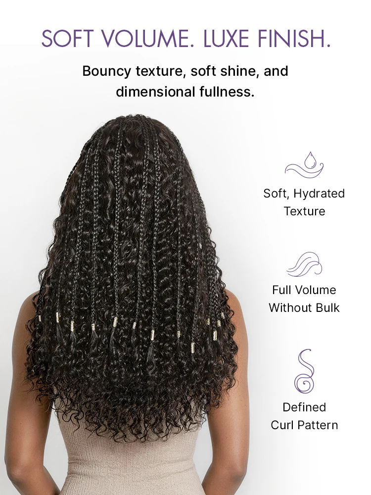 Natural Black Boho Cornrow Braids 13x4 Frontal Lace Deep Curly Long Wig Pre-cut Lace - Image 5