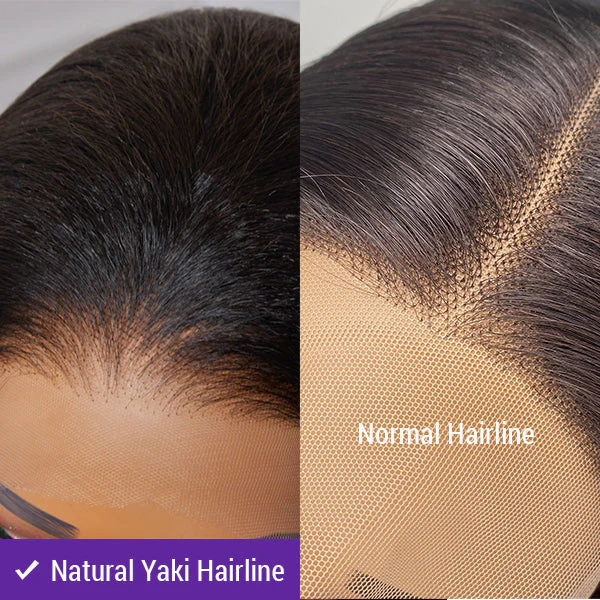 Natural Hairline Yaki Straight Glueless 13x4 Frontal HD Lace Long Wig 100% Human Hair - US Only - Image 5
