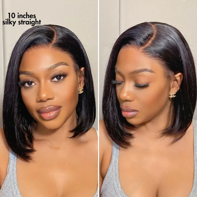 Nature Maxâ„¢ Yaki / Silky Bob Ear-to-Ear Glueless 13x6 Frontal HD Lace Short Bob Wig - Image 7