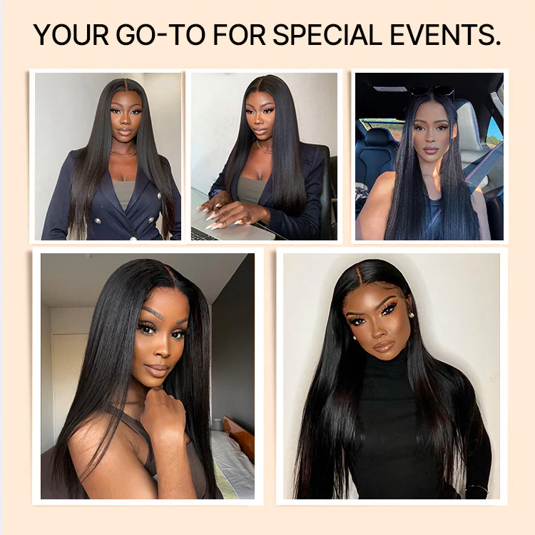 NatureMAX™ 180% Density Ash Blonde Silky Straight Glueless Ear-to-ear 13x4 HD Lace Front Wig Pre-Cut Lace Flexi-Fit Drawstring Cap - Image 8