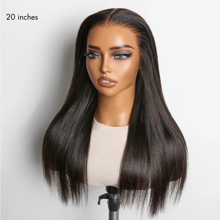 NatureMAX™ Silky Straight Glueless Ear-to-ear 13x4 HD Lace Front Wig Pre-Cut Lace - Image 9