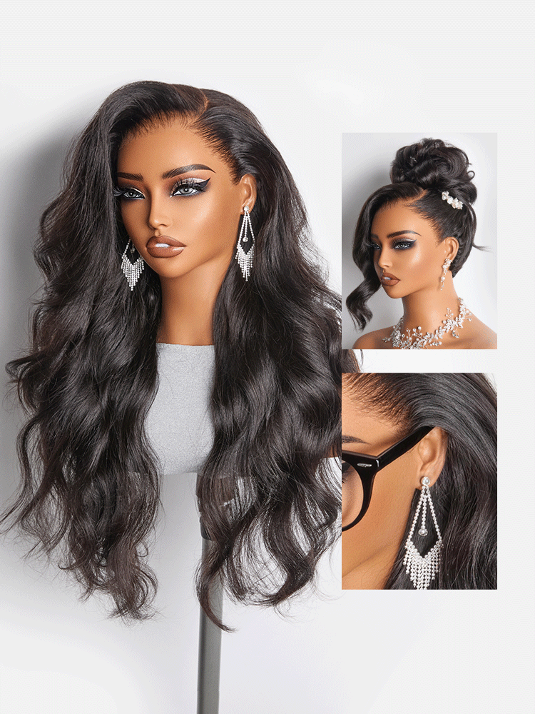 NatureMAX™ 200% / 250% Density Loose Wave Glueless 13x6 HD Lace Front Wig Human Hair Pre-Cut Lace Flexi-Fit Drawstring Cap - Image 18