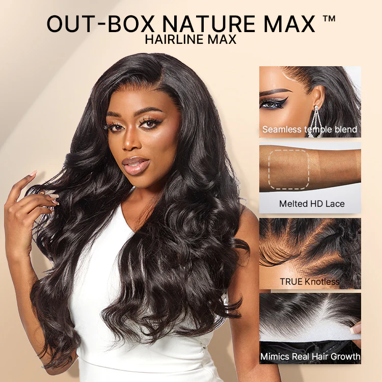 NatureMAX™ 200% / 250% Density Loose Wave Glueless 13x6 HD Lace Front Wig Human Hair Pre-Cut Lace Flexi-Fit Drawstring Cap - Image 2
