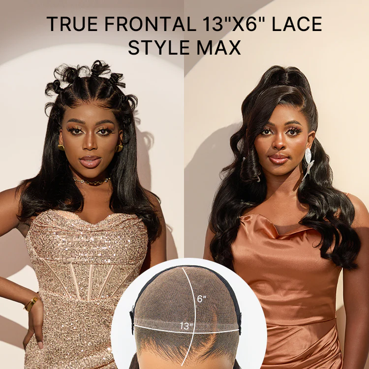 NatureMAX™ 200% / 250% Density Loose Wave Glueless 13x6 HD Lace Front Wig Human Hair Pre-Cut Lace Flexi-Fit Drawstring Cap - Image 3