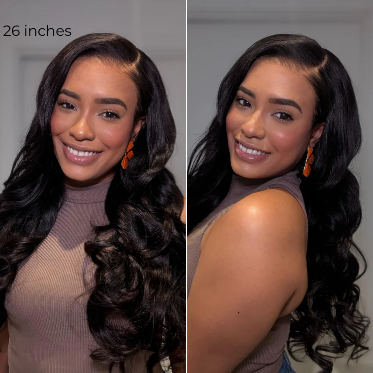 NatureMAX™ 200% / 250% Density Loose Wave Glueless 13x6 HD Lace Front Wig Human Hair Pre-Cut Lace Flexi-Fit Drawstring Cap - Image 4