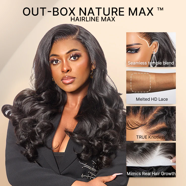 NatureMAX™ 200% / 250% Density Loose Wave Glueless Ear-to-ear 13x4 HD Lace Front Wig Pre-Cut Lace Flexi-Fit Drawstring Cap - Image 2