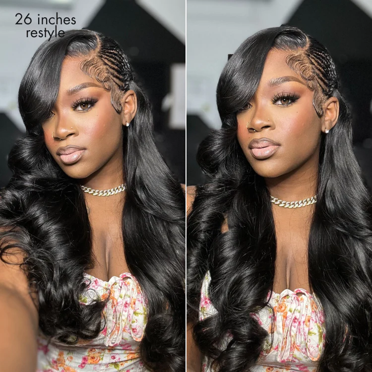 NatureMAX™ 200% Density Ombre Brown / Natural Black Loose Wave Glueless 13x6 / 13x4 HD Lace Front Wig Human Hair Pre-Cut Lace Flexi-Fit Drawstring Cap - Image 20