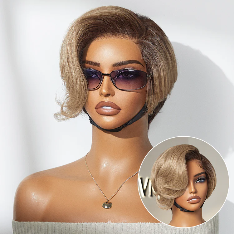 New Customers Only | Affordable Pixie Cut Minimalist HD Lace Glueless Wig Pre-Cut Lace - Image 12
