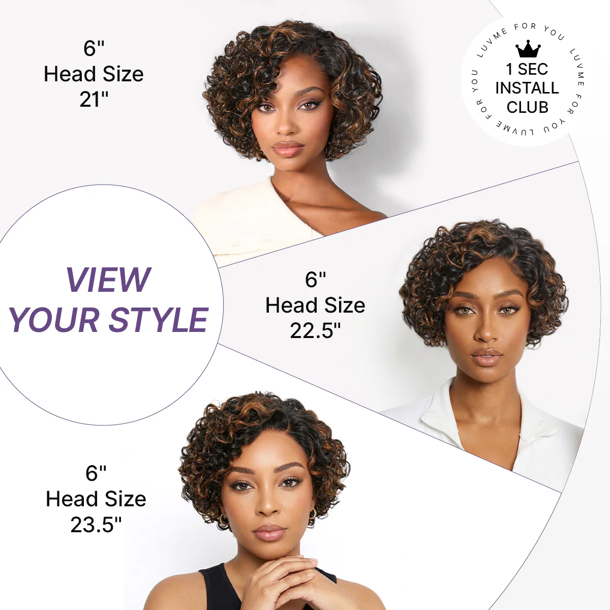 New Customers Only | Brown Highlight Water Wave Pixie Cut Glueless Minimalist HD Lace Short Curly Wig - Image 9