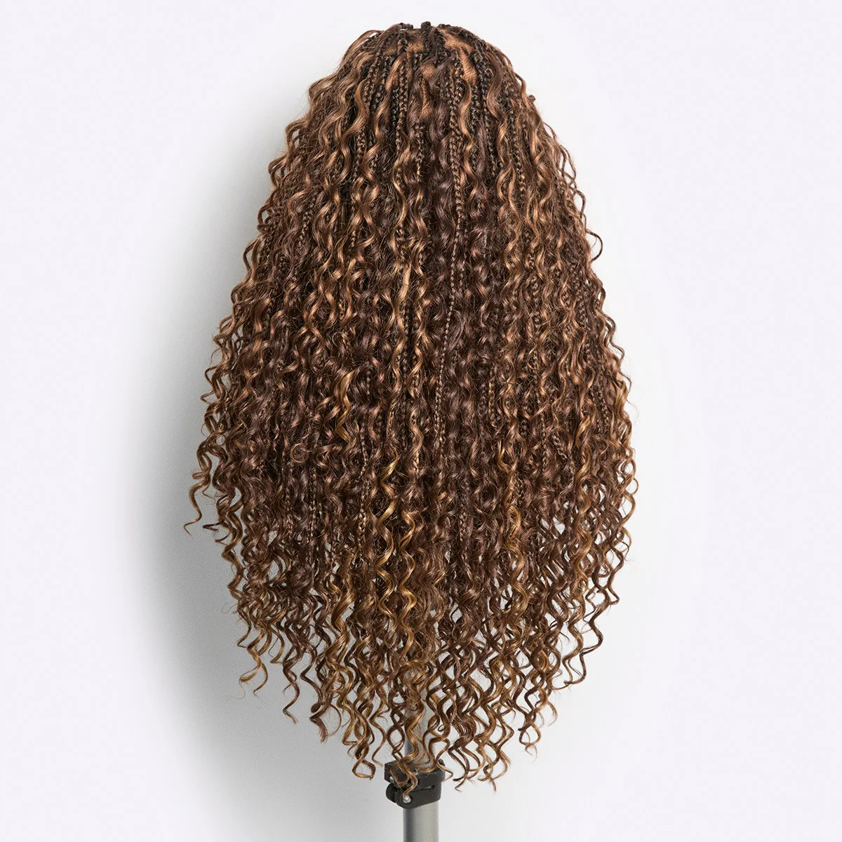 New Customers Only | Light Weight Flexi-Fit Invisi Drawstring Cap Full Lace Knotless Boho Curls Braided Long Wig Super Natural Scalp - Image 6