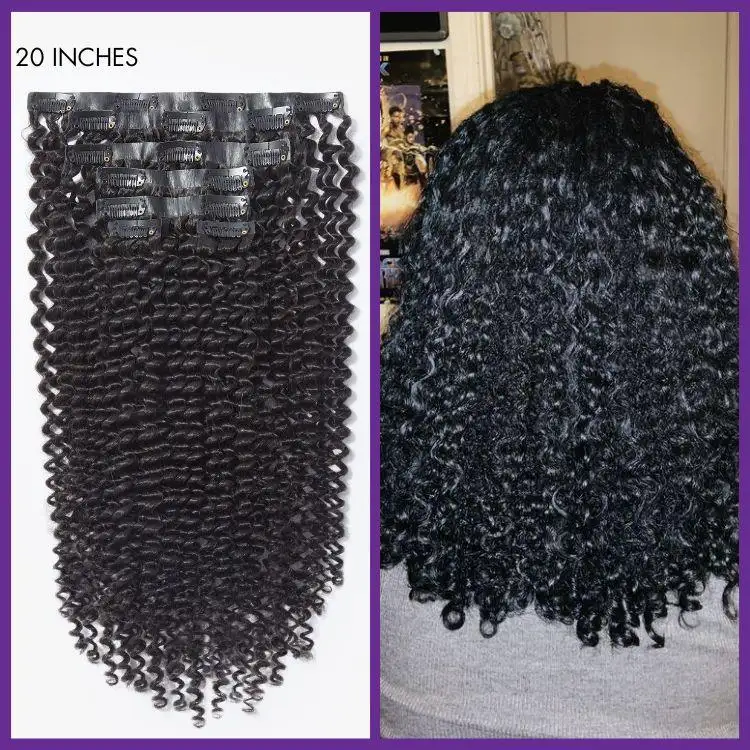 New Customers Only | Kinky Curly Seamless Clip in Extensions Human Hair with Free Gift - Image 5