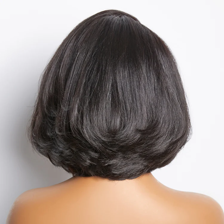 New Customers Only | Limited Design | Toffee Brown Mix Blonde / Natural Black Layered Cut Glueless 5x5 Closure Lace Bob Wig - Image 9