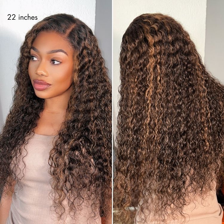 New Customers Only | Luvme All-Day Comfortâ„¢ Wig PartingMax Brown Highlights Funmi Curly 7x6 Closure HD Lace Glueless Wig Pre Cut Lace - Image 5