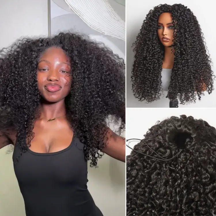 New Customers Only | Luvme Too Easy Texture™ 3-In-1 Half Wig Kinky Curly / Yaki Straight / Messy Burmese Curly Glueless Flexi-Fit Drawstring Wig - Image 16