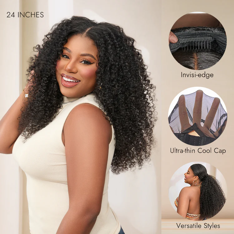 New Customers Only | Luvme Too Easy Texture™ 3-In-1 Half Wig Kinky Curly / Yaki Straight / Messy Burmese Curly Glueless Flexi-Fit Drawstring Wig - Image 5