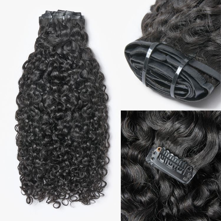 New Customers Only | Messy Burmese Curly Seamless Clip in Extensions Human Hair with Free Gift - Image 4